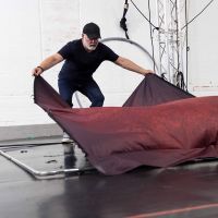 Manfrotto Lastolite LL LB7940  EzyFrame Vintage Background 2 x 2.3m Crimson with frame